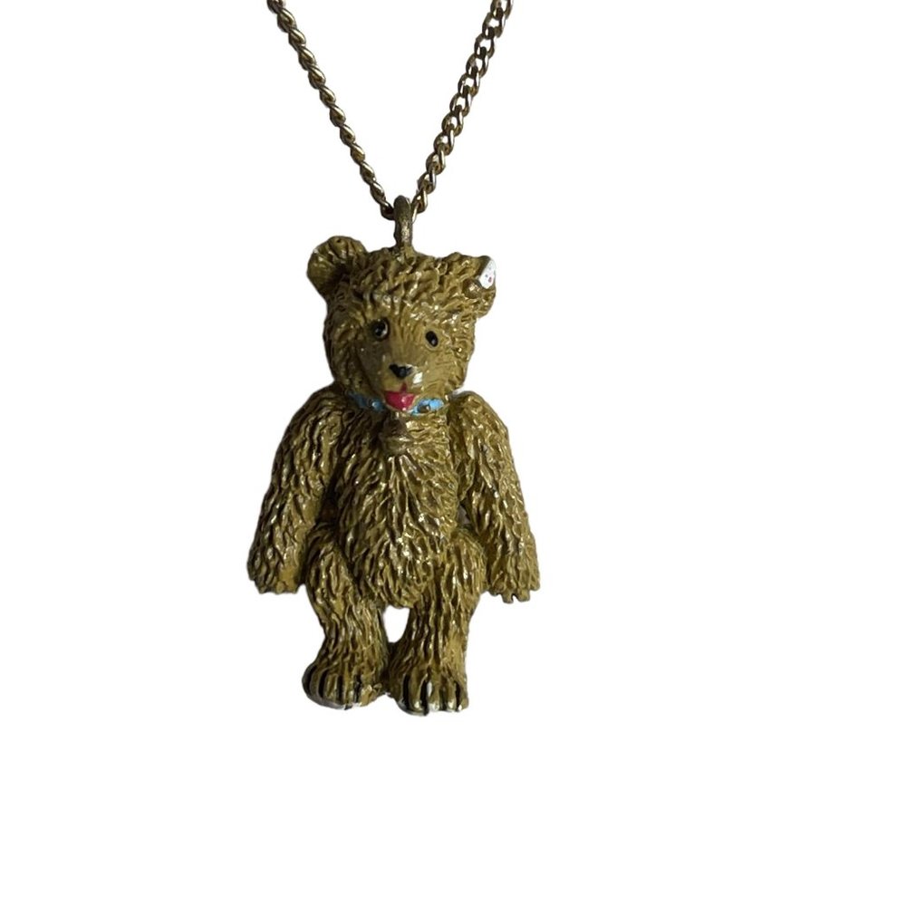 RARE Vintage Steiff Teddy Bear Charm Necklace